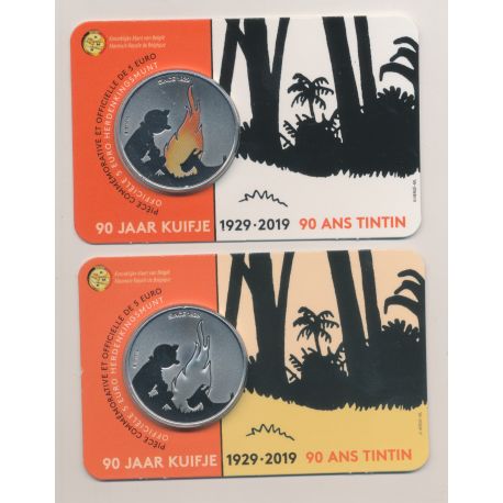 Lot 2 Coincard - 5 Euro Tintin 2019