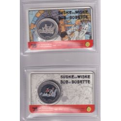 Lot 2 Coincard - 5 Euro Bob et Bobette 2020 - 75 ans