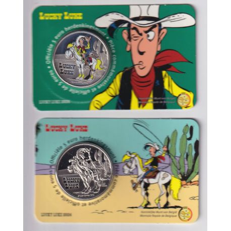 Lot 2 Coincard - 5 Euro Lucky-Luke 2024 