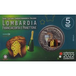 Italie - 5 Euro 2022 - Franciacorta et Panettone - Série culture gastronomique Italienne