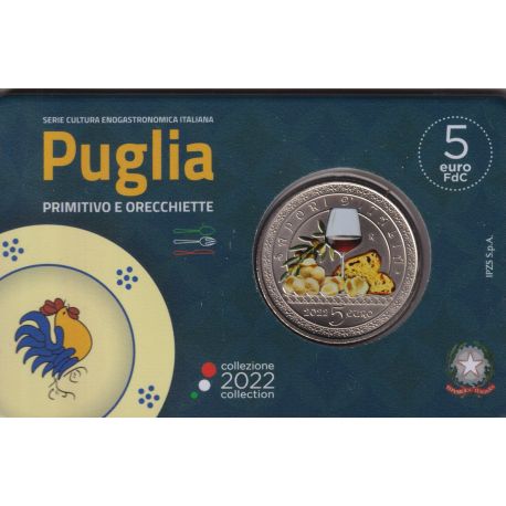 Italie - 5 Euro 2022 - Puglia - Série culture gastronomique Italienne