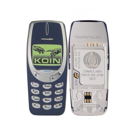 Niue Island - 2 Dollars 2025 - Téléphone portable colorisé - Unbreakable phone - 2 once argent