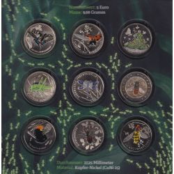Allemagne - Coffret 9 Monnaies - 9 x 5€ - 2022 à 2024 - Le monde merveilleux des insectes