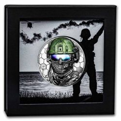 Cook Islands - 20 Dollars 2022 - Real heroes Special forces - argent 3 once