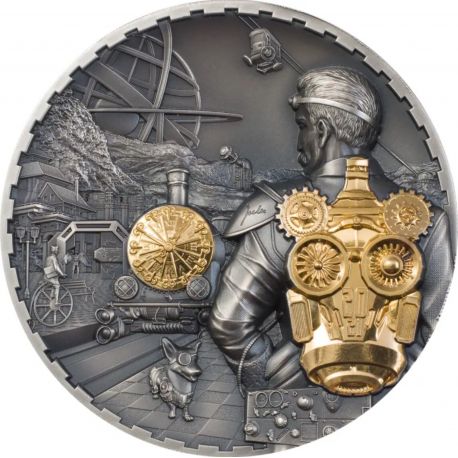 Cook Islands - 20 Dollars 2021 - Steampunk Jet pack - argent 3 once