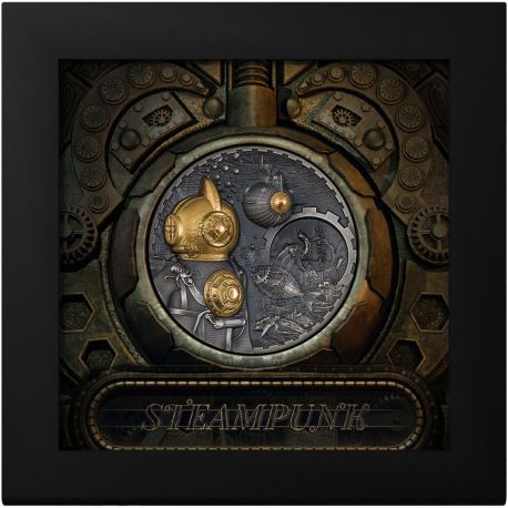 Cook Islands - 20 Dollars 2022 - Steampunk Nautilus - argent 3 once