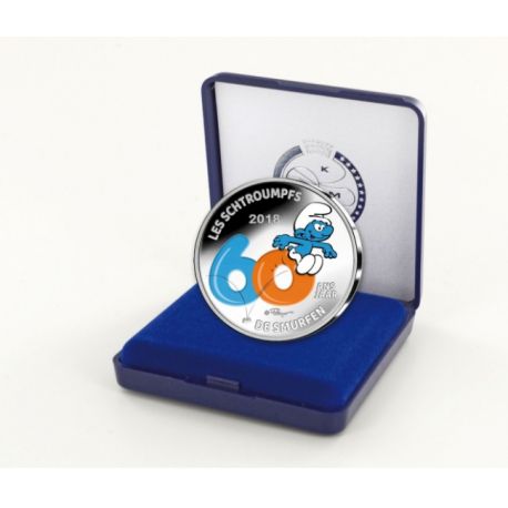 Belgique - 5 Euro 2018 Schtroumpf - 60 ans - argent belle épreuve