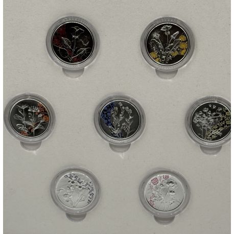 Autriche - Coffret Complet 7 pieces 10 Euro - Le langage des fleurs - argent