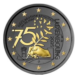 2€ Luxembourg 2025 - 75e anniversaire de la Déclaration Schuman - Finition ruthénium