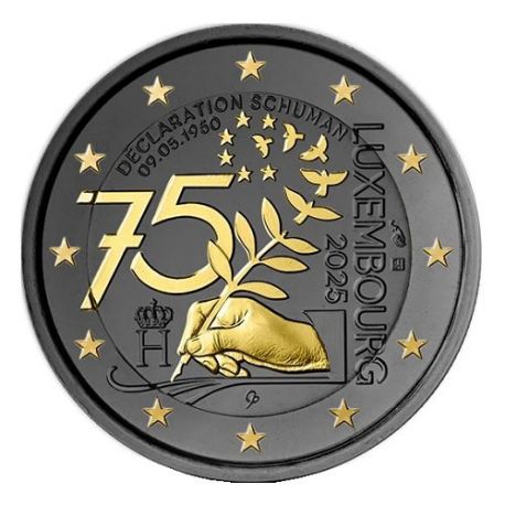 2€ Luxembourg 2025 - 75e anniversaire de la Déclaration Schuman - Finition ruthénium