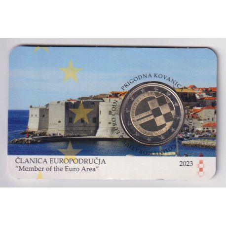 2€ Croatie 2023 - introduction de l'euro comme monnaie officielle de la Croatie - coincard BU