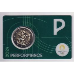 2 Euro 2024 - JO Paris 2024 - coincard verte
