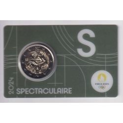 2 Euro 2024 - JO Paris 2024 - coincard gris - Lettre S