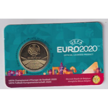Belgique - 2,5 Euro 2021 - Euro football 2020 - coincard BU - version Française
