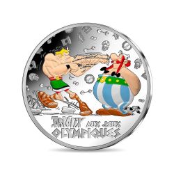 10 Euro 2024 - Astérix aux Jeux Olympiques - Obélix boxe avec romain  - argent BE colorisé