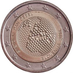 Slovénie - 2 Euro 2018 - la journée mondiale des abeilles