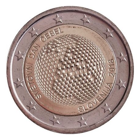 Slovénie - 2 Euro 2018 - la journée mondiale des abeilles
