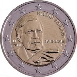  2€ Allemagne 2015 - centenaire de la naissance d'Helmut Schmidt