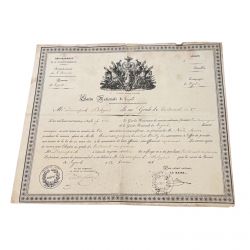 Brevet Garde Nationale de Lagord - Grade lieutenant - 1835