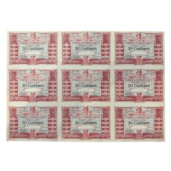 Dept88 - Planche 9 Billets nécessites - 50 Centimes 1920 - St Dié 