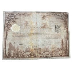 Diplôme Maçonnique - A L'Orient de L'Univers - Loge Point parfait - 1809