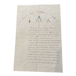 Document Maçonnique - Grand orient de france - 1822