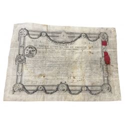 Diplôme Maçonnique - La Vallée de Genève - Suisse - grade chevalier rose croix - 1839