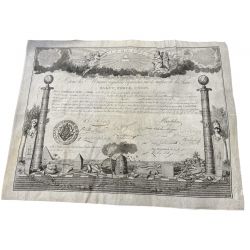 Diplôme Maçonnique - St Jean - La parfaite Harmonie - 3e grade - 1825