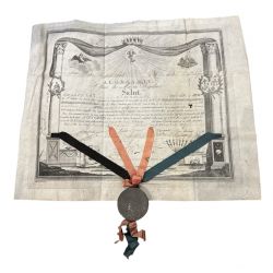 Diplôme Maçonnique - grade rose croix - 1807 - avec cachet dans une boite