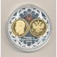 Médaille - Nicolas II - 15 Rouble 1897 - monarques européens - cuivre argenté et doré - 50mm