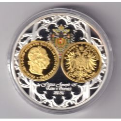 Médaille - François joseph - 10 corona 1893 - monarques européens - cuivre argenté et doré - 50mm