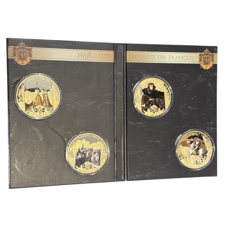 Médaille - Liberté - Coffret 4 Médailles - Collection Napoléon Bonaparte - couleur et insert swarovski - 70mm