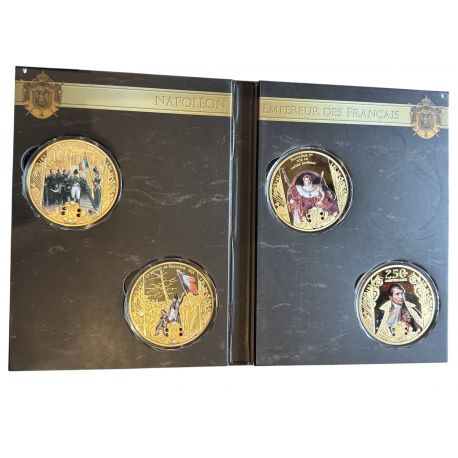 Médaille - Liberté - Coffret 4 Médailles - Collection Napoléon Bonaparte - couleur et insert swarovski - 70mm