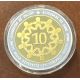 Coffret 20 Médailles - 10 ans euro 2012 - cuivre argenté et doré avec insert brillant