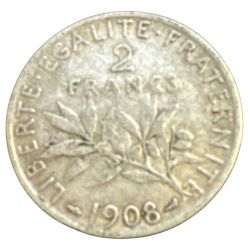 2 Francs Semeuse - 1908 - argent - TB+