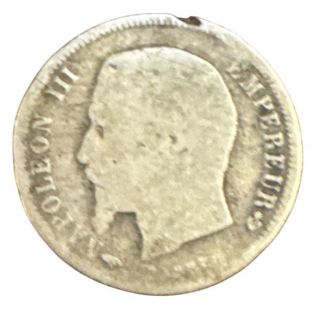 50 centimes Napoléon III - 1858 A Paris - Tête nue - B