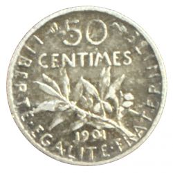50 Centimes Semeuse - 1901 - TTB