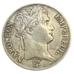 5 Francs Napoléon empereur - 1808 A Paris - Tranche regravée 1813