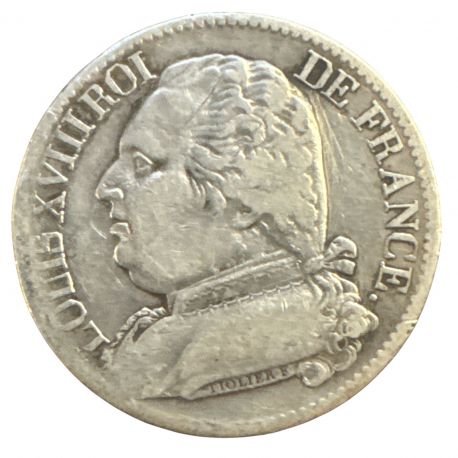 5 Francs Louis XVIII - 1814 K Bordeaux - Buste habillé - TB
