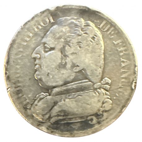 5 Francs Louis XVIII - 1814 L Bayonne - Buste habillé - B/B+