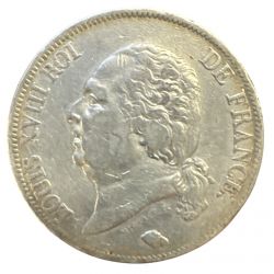 5 Francs Louis XVIII - Buste nu - 1822 A Paris - TB+