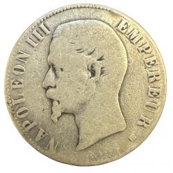 5 Francs Napoléon III - 1856 BB Strasbourg - Tête nue - B+