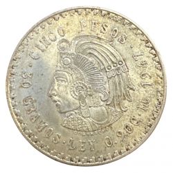 Mexique - 5 Pesos 1947 - Cuauhtemoc - argent - TTB