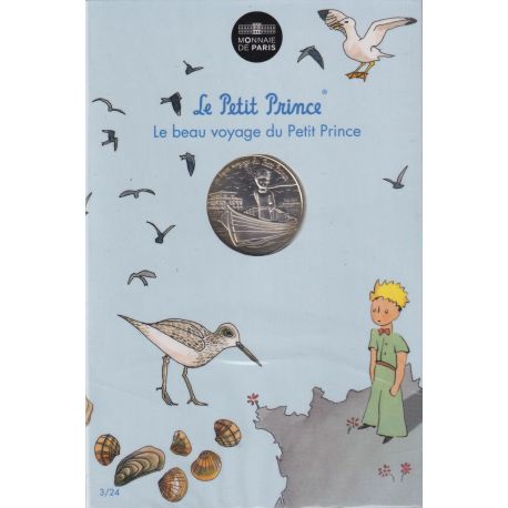10 Euro 2016 - Le Petit Prince - N°3/24 - ballade en pinasse et oiseaux - le beau voyage du Petit prince - argent