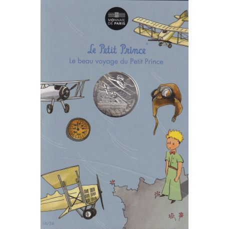10 Euro 2016 - Le Petit Prince - N°16/24 - en avion - le beau voyage du Petit prince - argent