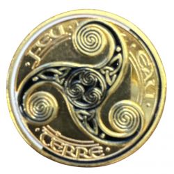Medaille - Bretagne - Triskell - eau terre et feu - en couleur