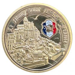 Dept50 - Medaille - Mont st michel avec écusson - en couleur