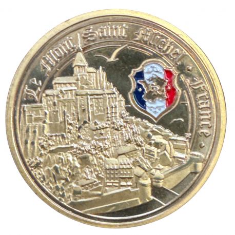 Dept50 - Medaille - Mont st michel avec écusson - en couleur