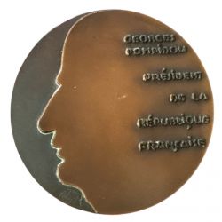 Médaille - Georges Pompidou - Président de la république - 1970 - cuivre 81mm - TTB+