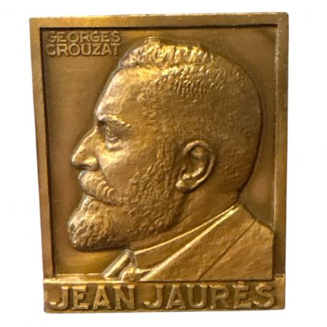 Plaquette - Jean Jaures - 1980 - bronze - georges crouzat - TTB+